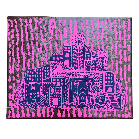 "Pink City" Acrylic on Canvas (2023)